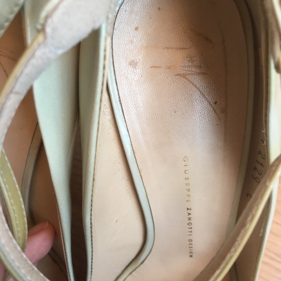 Giuseppe Zanotti 105mm Sand/green Peep Toe Heels - Picture 2 of 7